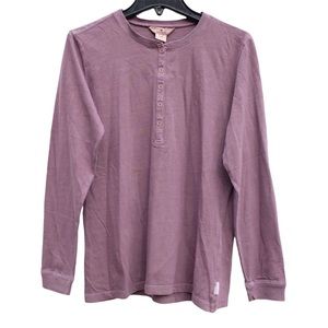 NWT Woolrich Eggplant 1/4 Buttoned Crewneck Boho Pullover Shirt Henley Top XS